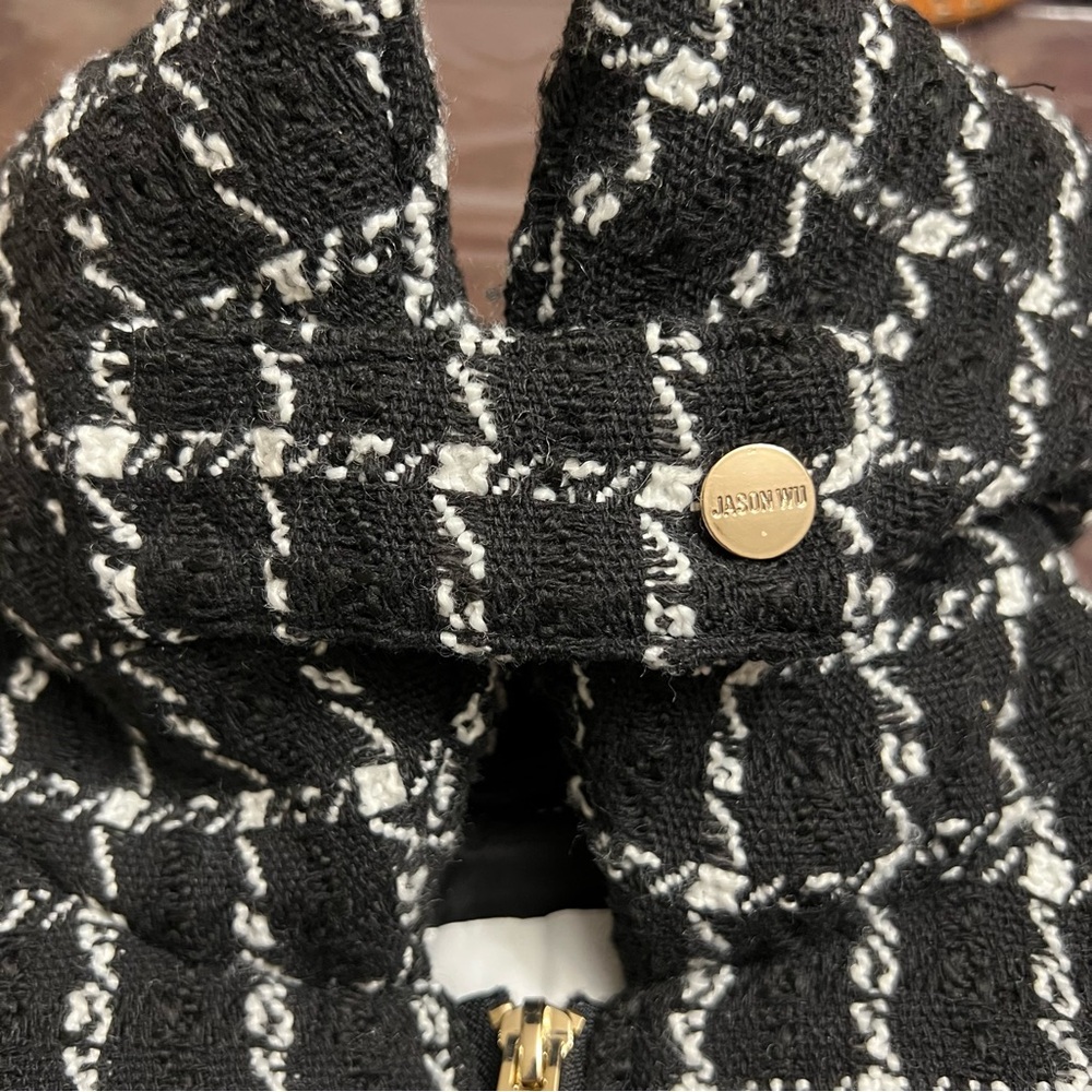 Jason Wu Plaid Tweed Quilted Puffer Jacket black & white - NWT - Picture 7 of 11